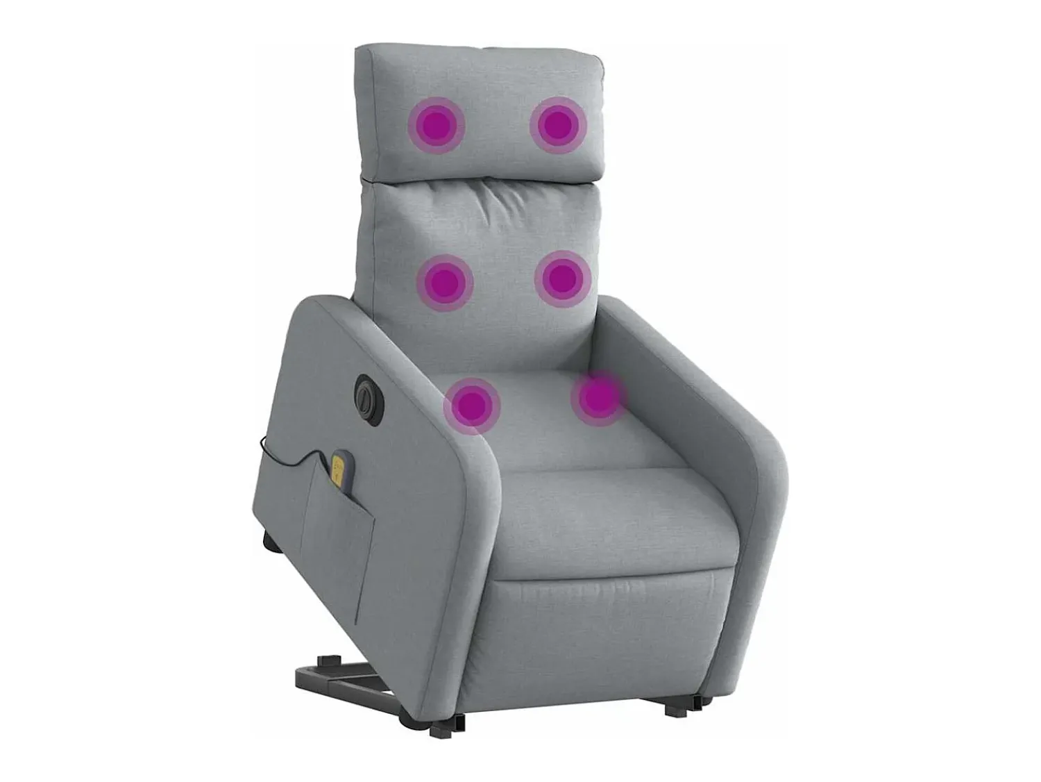 Poltrona elétrica reclinável massagens tecido -claro SHL85100^ Poltrona