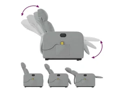 Poltrona elétrica reclinável massagens tecido -claro SHL85100^ Poltrona
