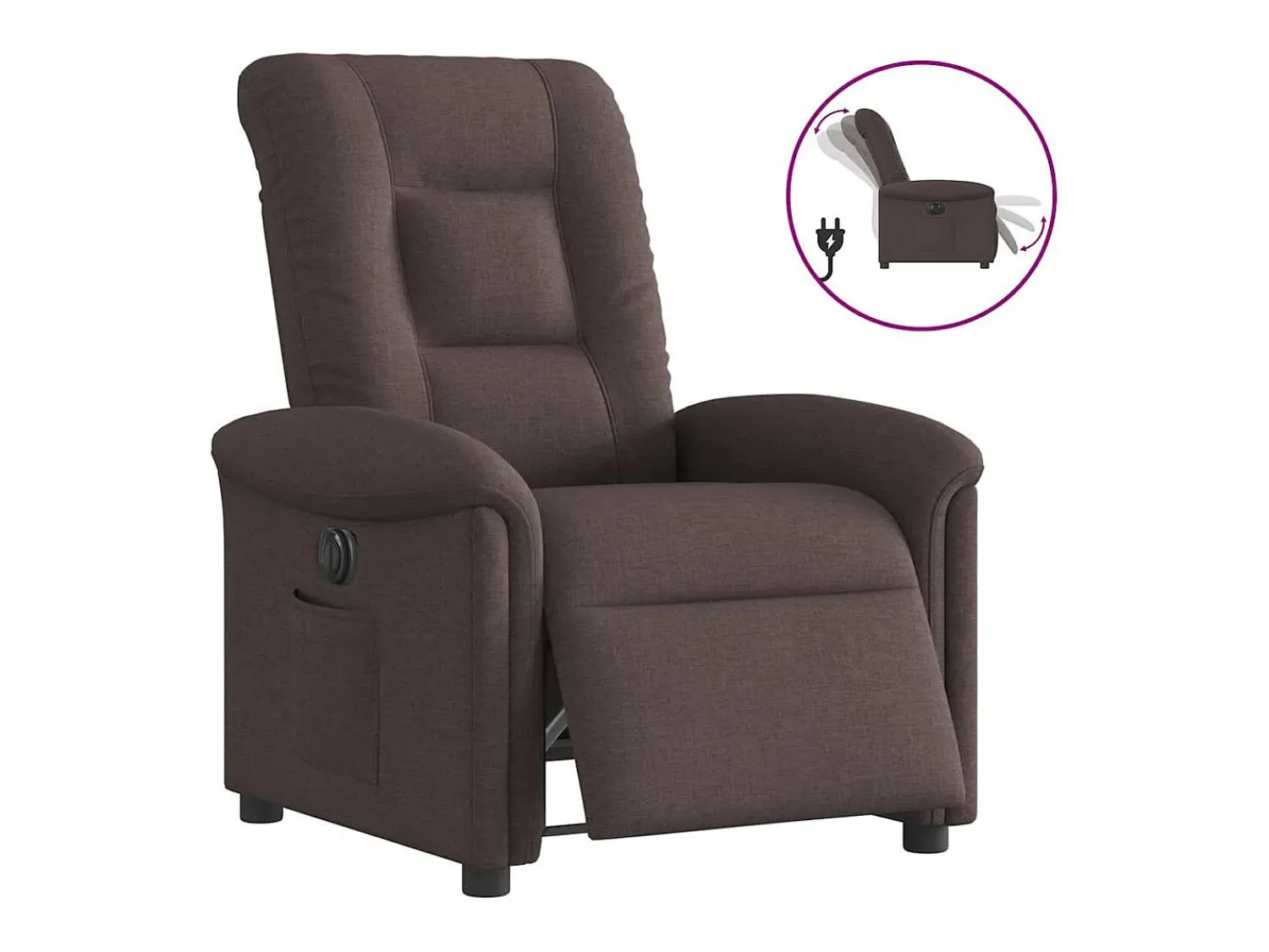 Poltrona elétrica reclinável tecido -escuro SHL855089^ Poltrona