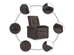 Poltrona elétrica reclinável tecido -escuro SHL855089^ Poltrona