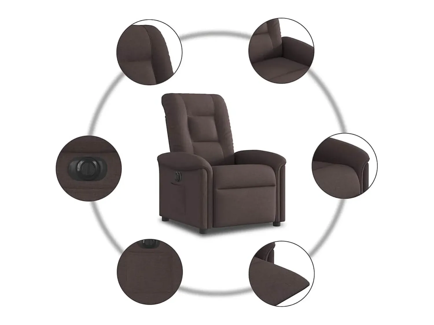 Poltrona elétrica reclinável tecido -escuro SHL855089^ Poltrona