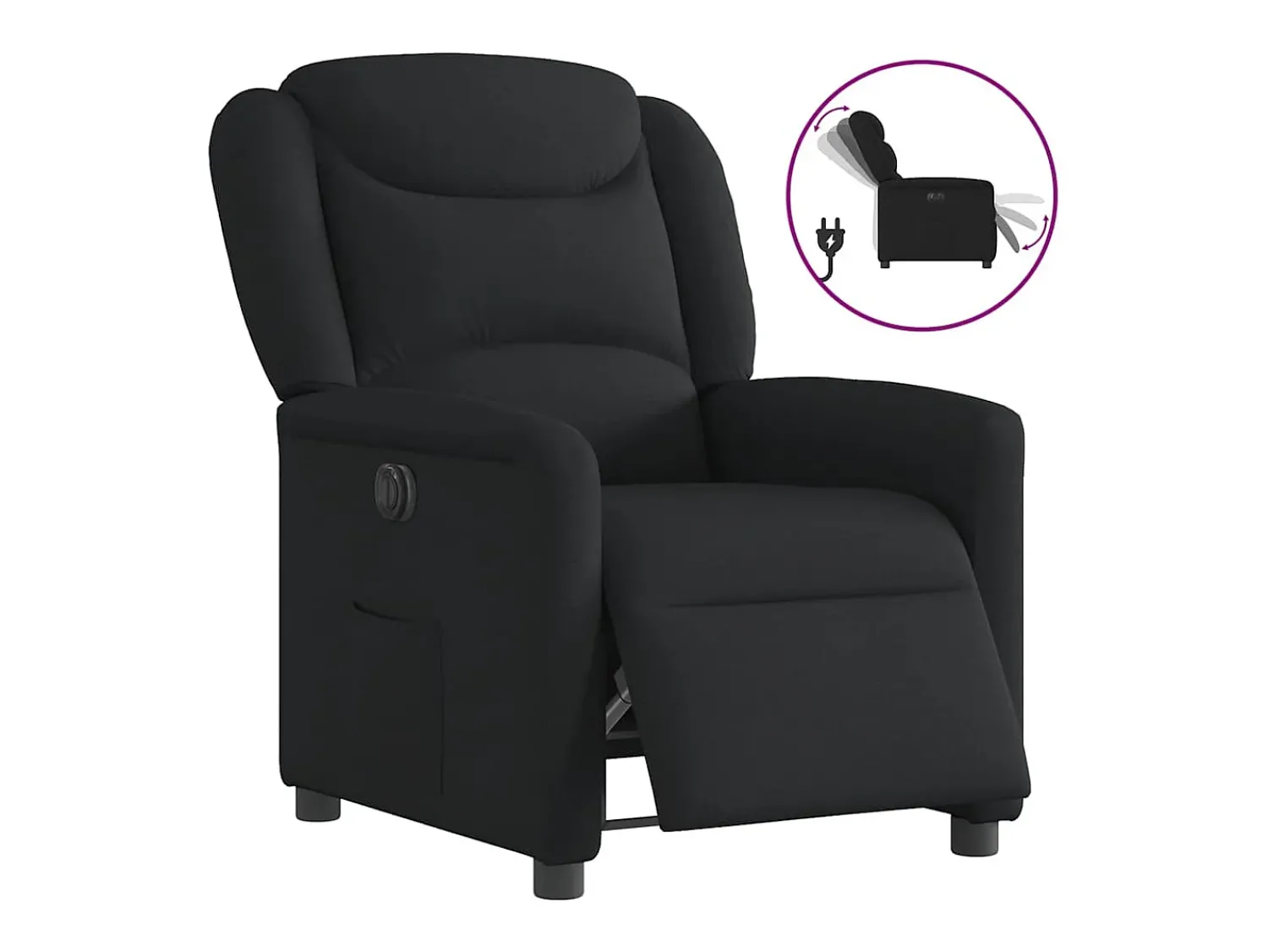 Poltrona elétrica reclinável tecido SHL133330 Preto