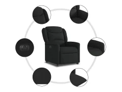 Poltrona elétrica reclinável tecido SHL133330 Preto