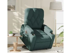 Hot Poltrona elétrica reclinável/elevatória tecido verde-escuro SHL724498 Verde pinho
