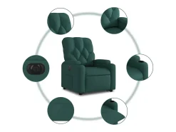 Hot Poltrona elétrica reclinável/elevatória tecido verde-escuro SHL724498 Verde pinho