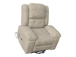 Poltrona* Poltrona elétrica reclinável 160° com controle remoto, massagem de 8 pontos + massagem lombar de 2 pontos, couro PU, marrom Castanho