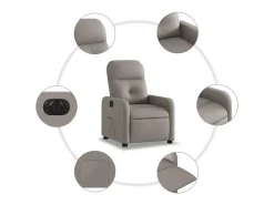 Poltrona elétrica reclinável tecido cinzento-acastanhado SHL849398^ Poltrona