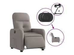 Poltrona elétrica reclinável tecido cinzento-acastanhado SHL849398^ Poltrona