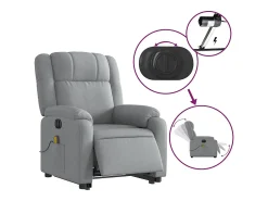 Poltrona| Poltrona elétrica reclinável massagens tecido -claro SHL234984 Cinzento