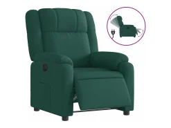 Best vidaxl Poltrona elétrica reclinável tecido -escuro Verde