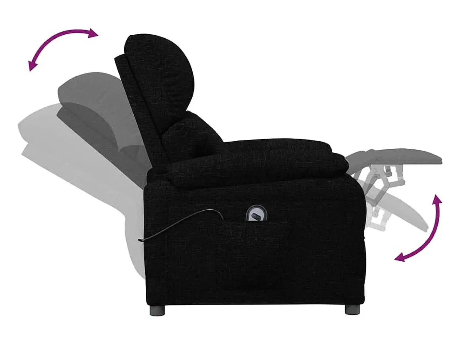 Poltrona| Poltrona elétrica reclinável tecido SHL728583 Preto