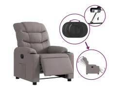 Poltrona* Poltrona elétrica reclinável tecido cinzento-acastanhado SHL775923 Taupe