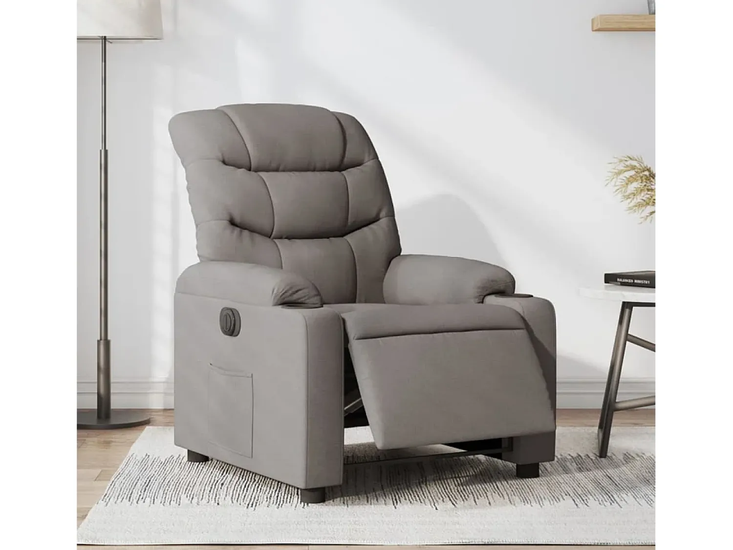Poltrona* Poltrona elétrica reclinável tecido cinzento-acastanhado SHL775923 Taupe