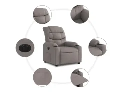 Poltrona* Poltrona elétrica reclinável tecido cinzento-acastanhado SHL775923 Taupe