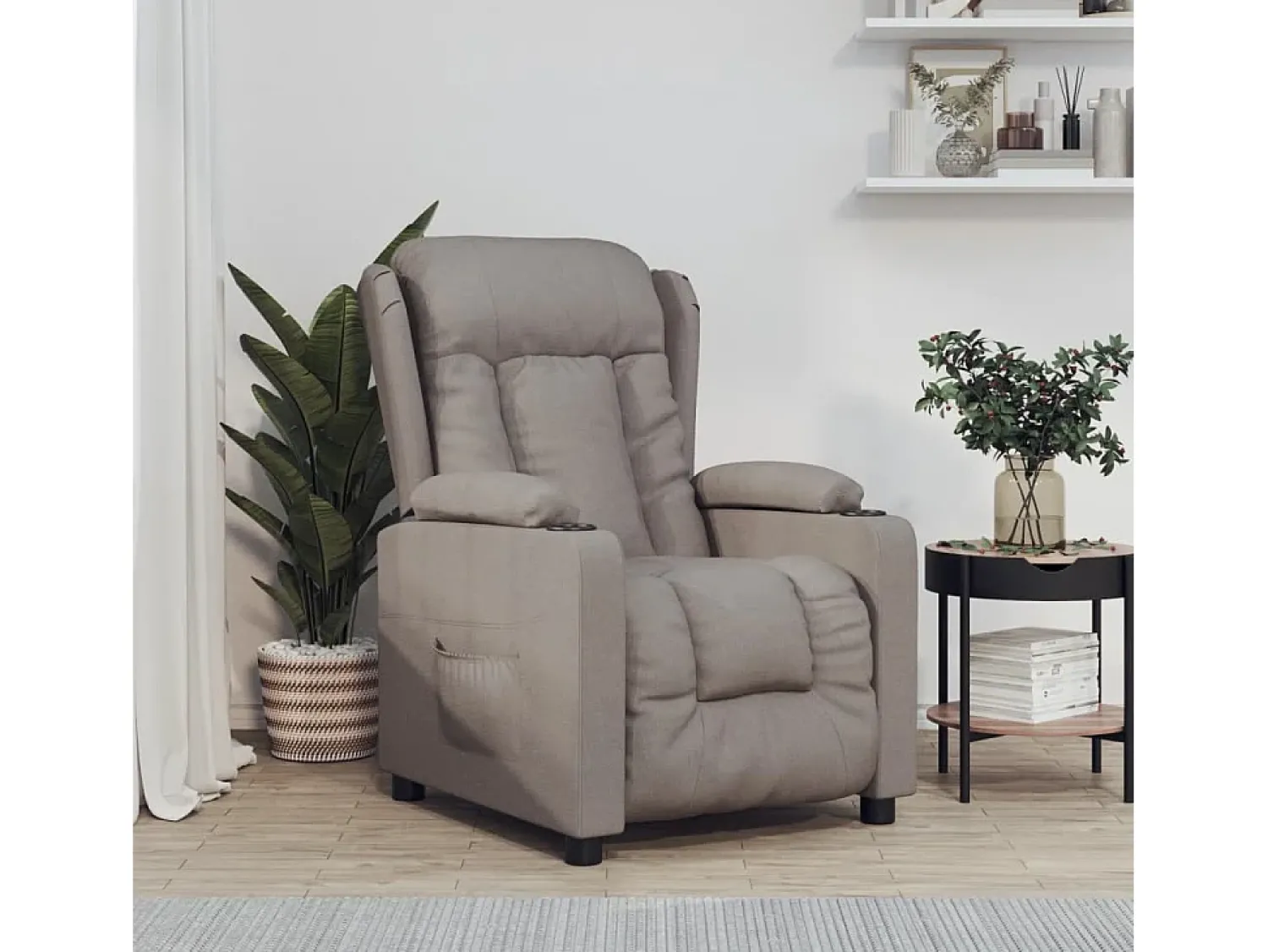 Poltrona| Poltrona elétrica reclinável tecido cinzento-acastanhado SHL541210 Taupe