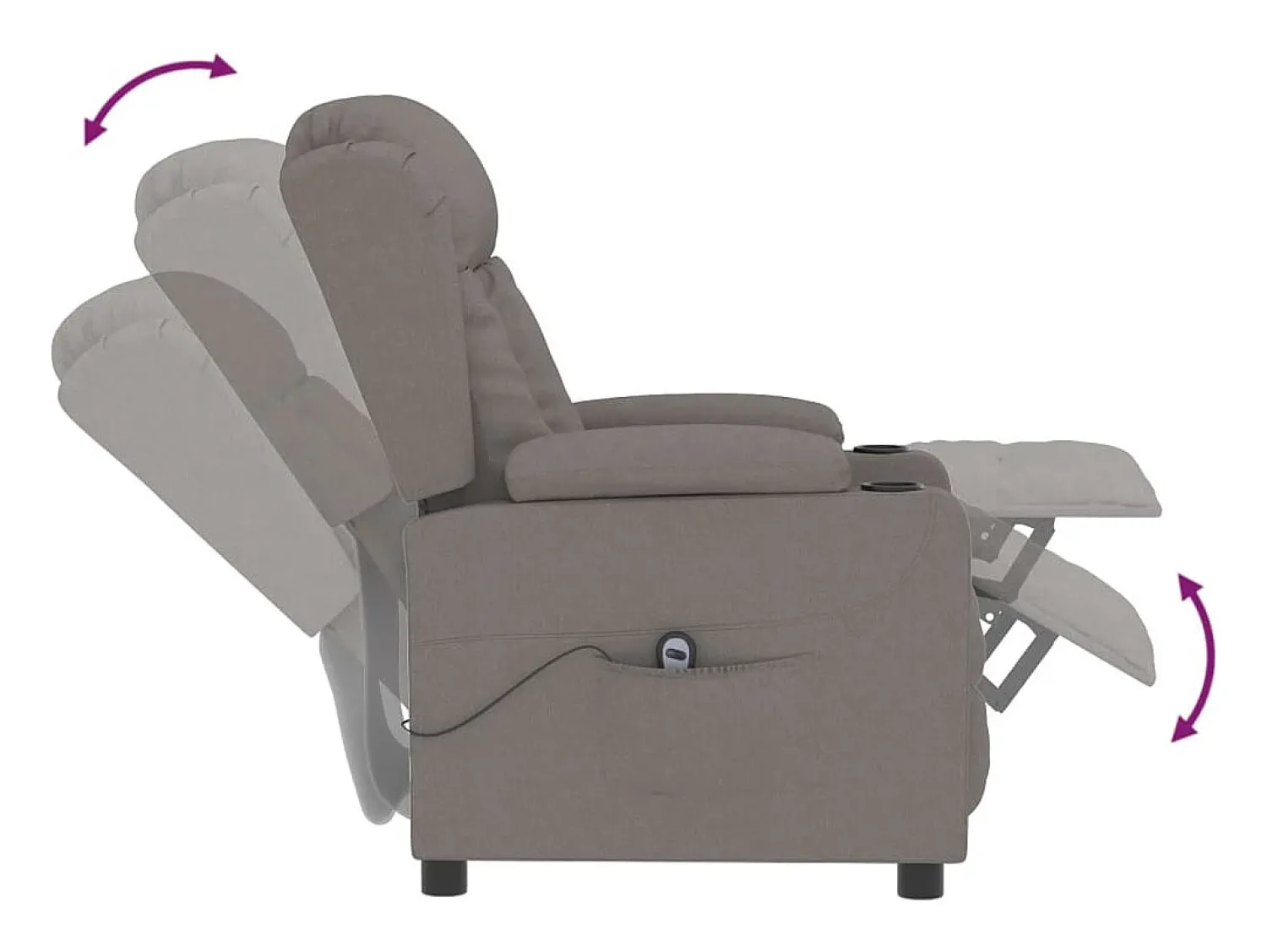 Poltrona| Poltrona elétrica reclinável tecido cinzento-acastanhado SHL541210 Taupe