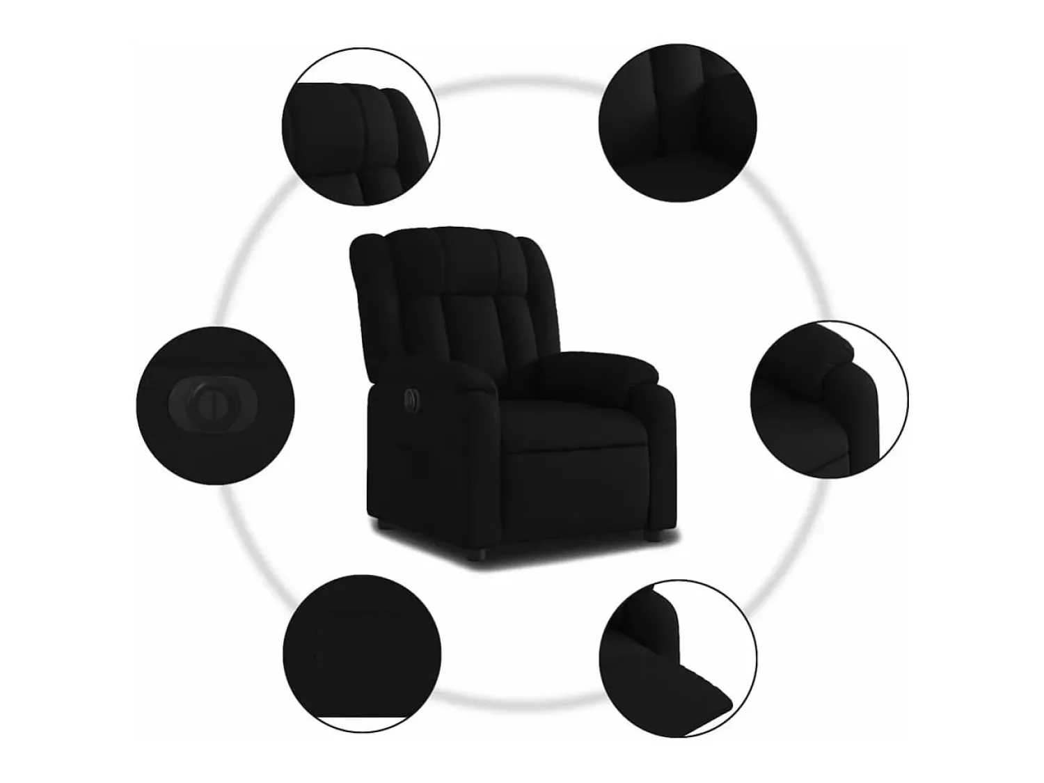 vidaxl Poltrona elétrica reclinável tecido^ Poltrona