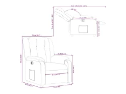 vidaxl Poltrona elétrica reclinável tecido^ Poltrona