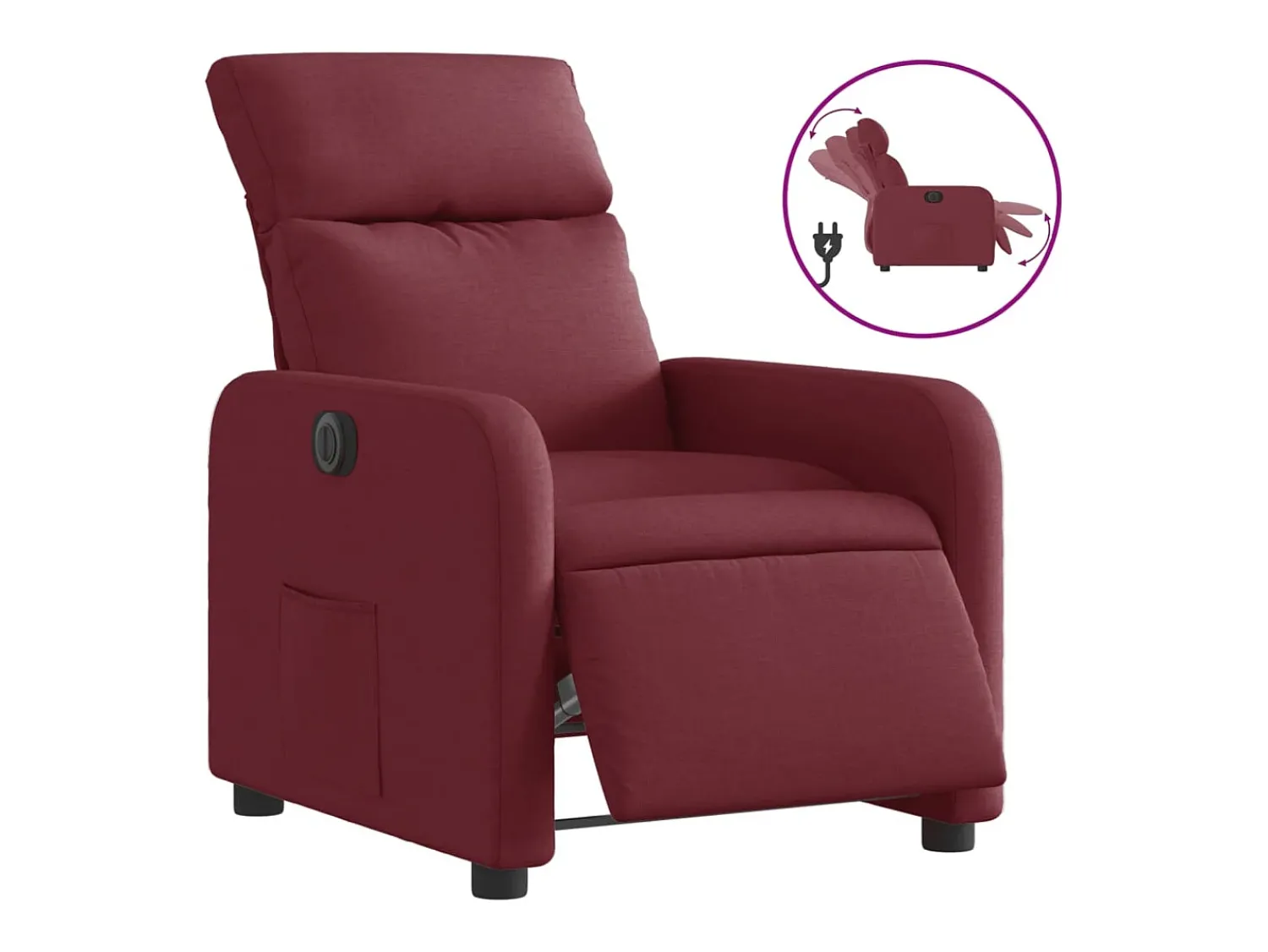 Poltrona elétrica reclinável tecido tinto PT282230^ Poltrona