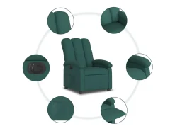 Poltrona*vidaxl Poltrona elétrica reclinável tecido -escuro Verde