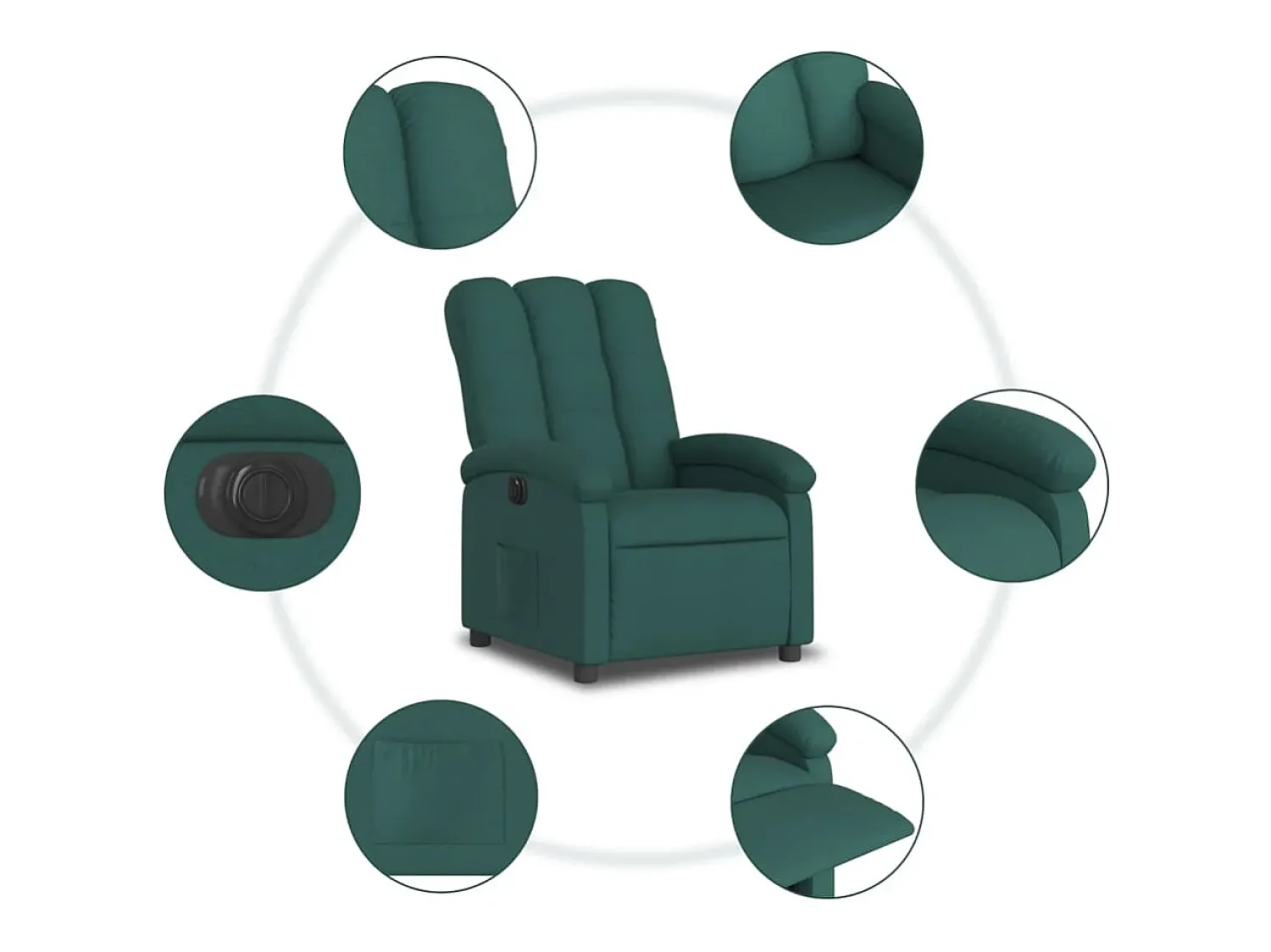 Poltrona*vidaxl Poltrona elétrica reclinável tecido -escuro Verde