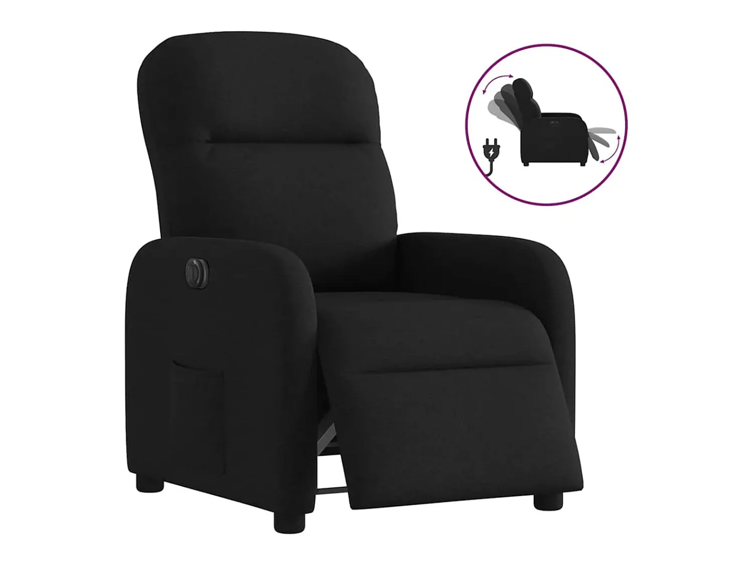 Poltrona* Poltrona elétrica reclinável tecido SHL922787 Preto