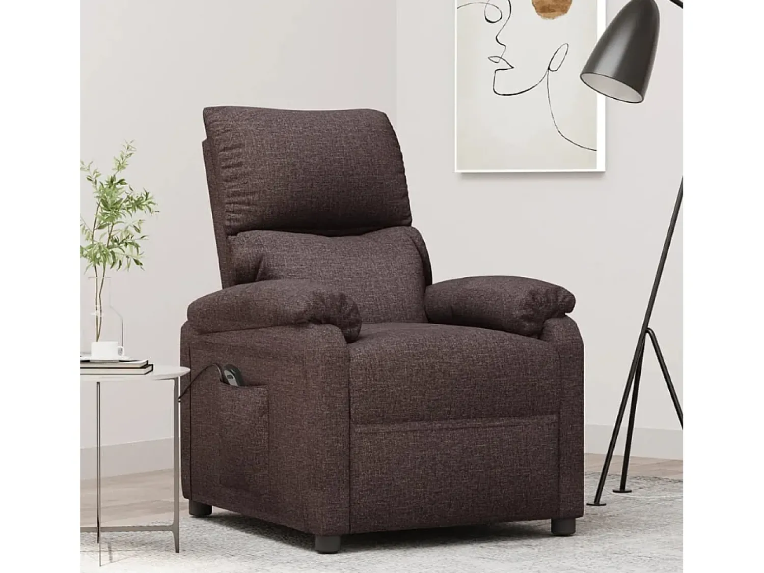 Poltrona* Poltrona elétrica reclinável tecido -escuro SHL780716 Castanho