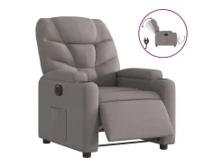 Outlet vidaxl Poltrona elétrica reclinável tecido cinzento-acastanhado Taupe