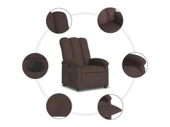 Sale Poltrona elétrica reclinável tecido -escuro SHL222152 Castanho