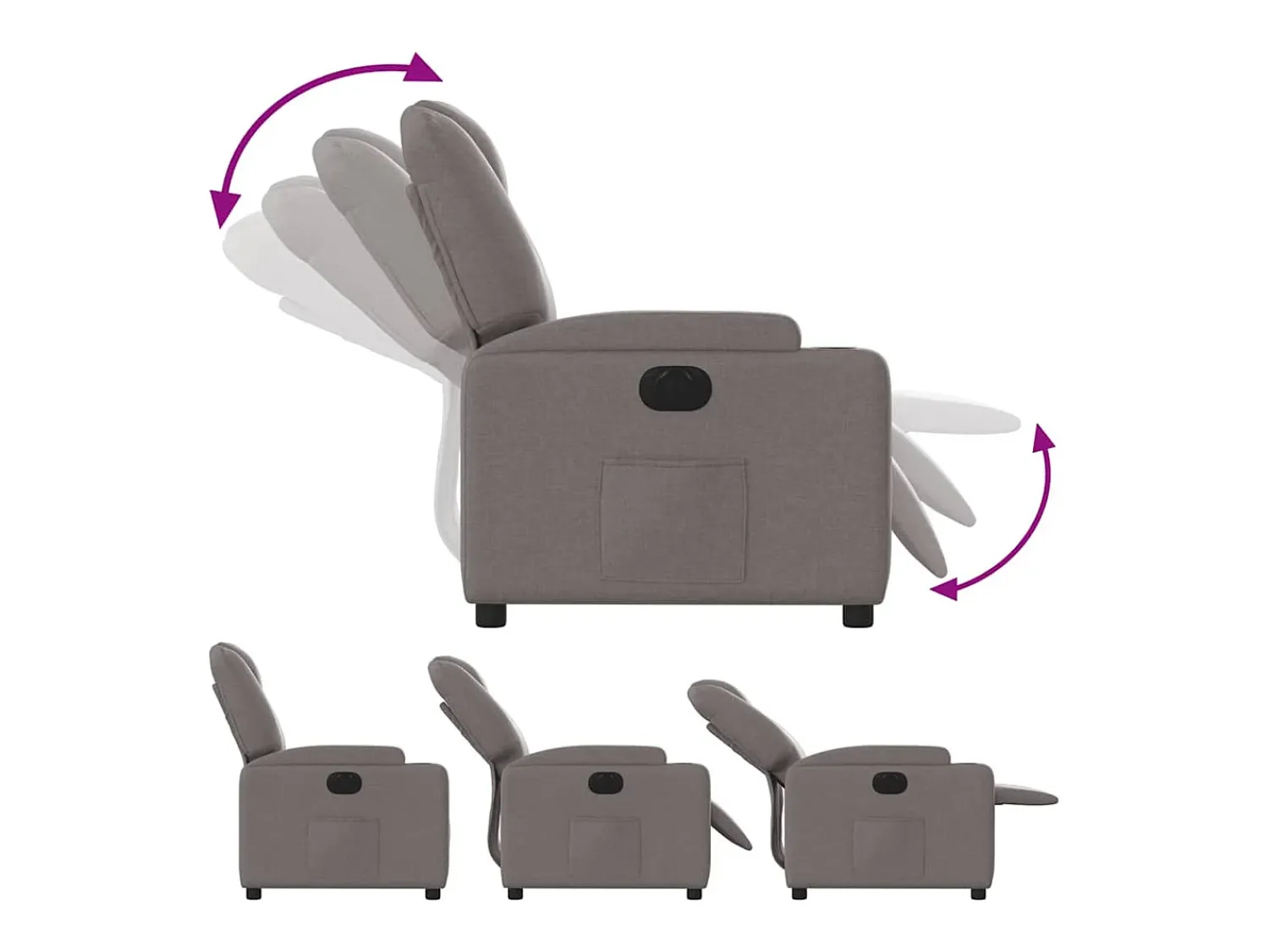 Poltrona elétrica reclinável tecido cinzento-acastanhado SHL845750 Taupe