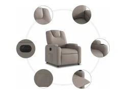 Poltrona elétrica reclinável tecido cinzento-acastanhado SHL845750 Taupe