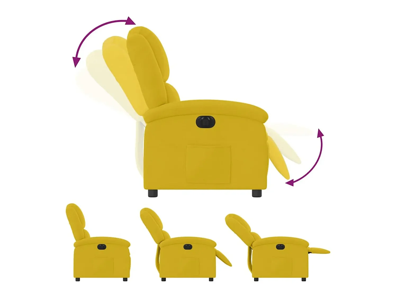 Poltrona*vidaxl Poltrona elétrica reclinável veludo Amarelo