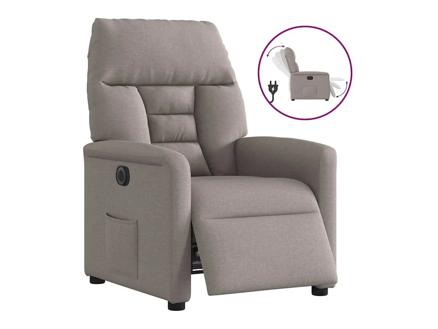 Poltrona* Poltrona elétrica reclinável tecido cinzento-acastanhado SHL311553 Taupe