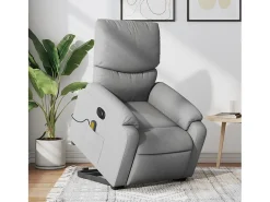 Hot Poltrona elétrica reclinável massagens tecido -claro SHL1283 Cinzento