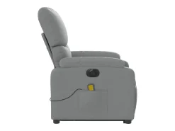 Hot Poltrona elétrica reclinável massagens tecido -claro SHL1283 Cinzento