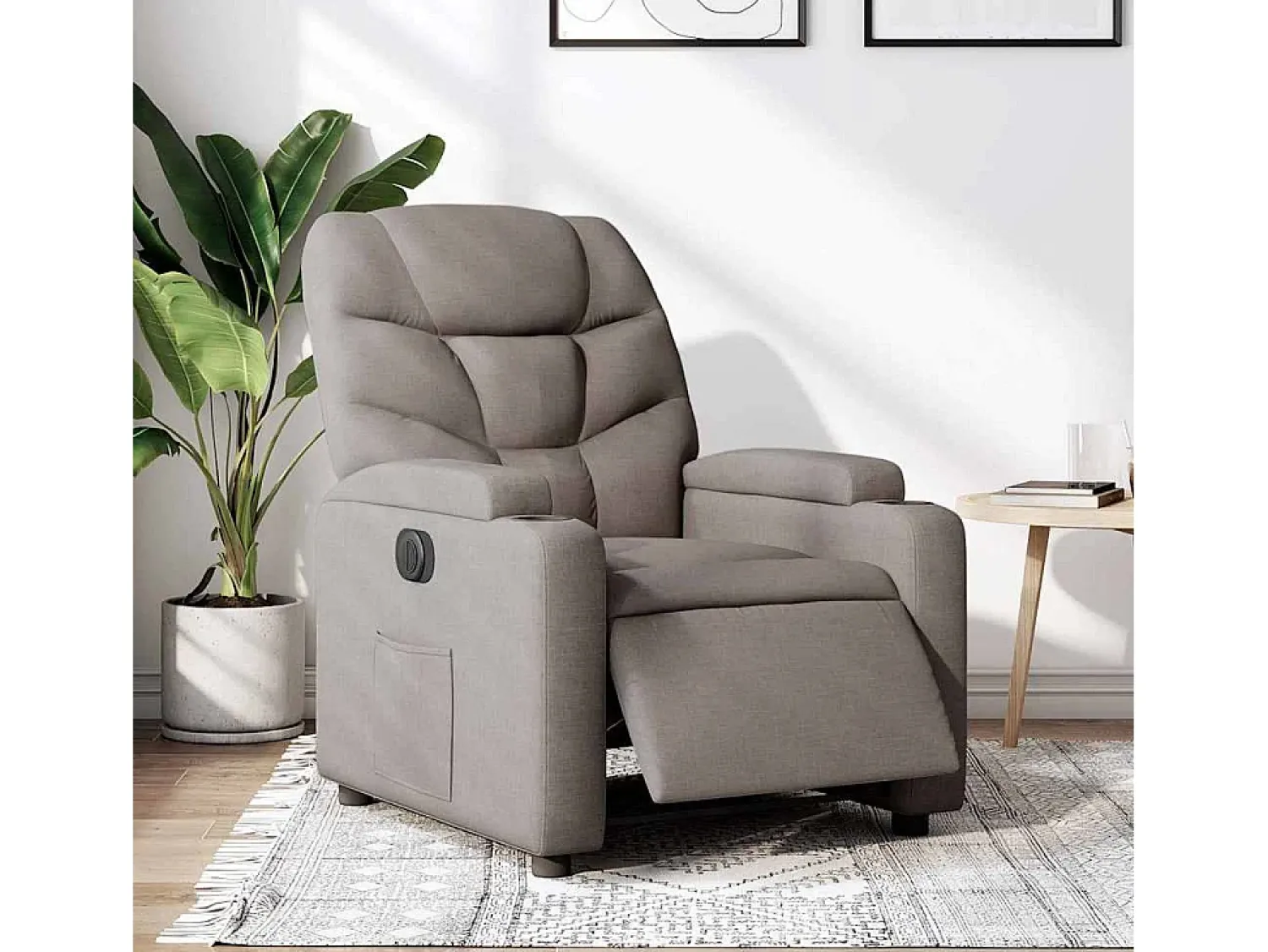 Poltrona* Poltrona elétrica reclinável tecido cinzento-acastanhado SHL991934 Taupe