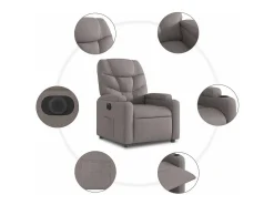 Poltrona* Poltrona elétrica reclinável tecido cinzento-acastanhado SHL991934 Taupe