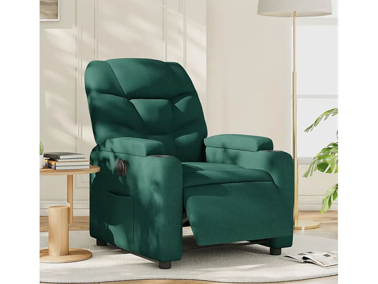 Poltrona| Poltrona elétrica reclinável tecido verde-escuro SHL507041 Verde pinho