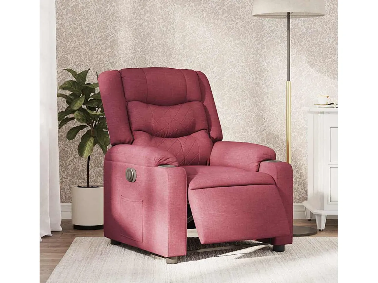 Poltrona| Poltrona elétrica reclinável tecido tinto SHL600196 Vermelho