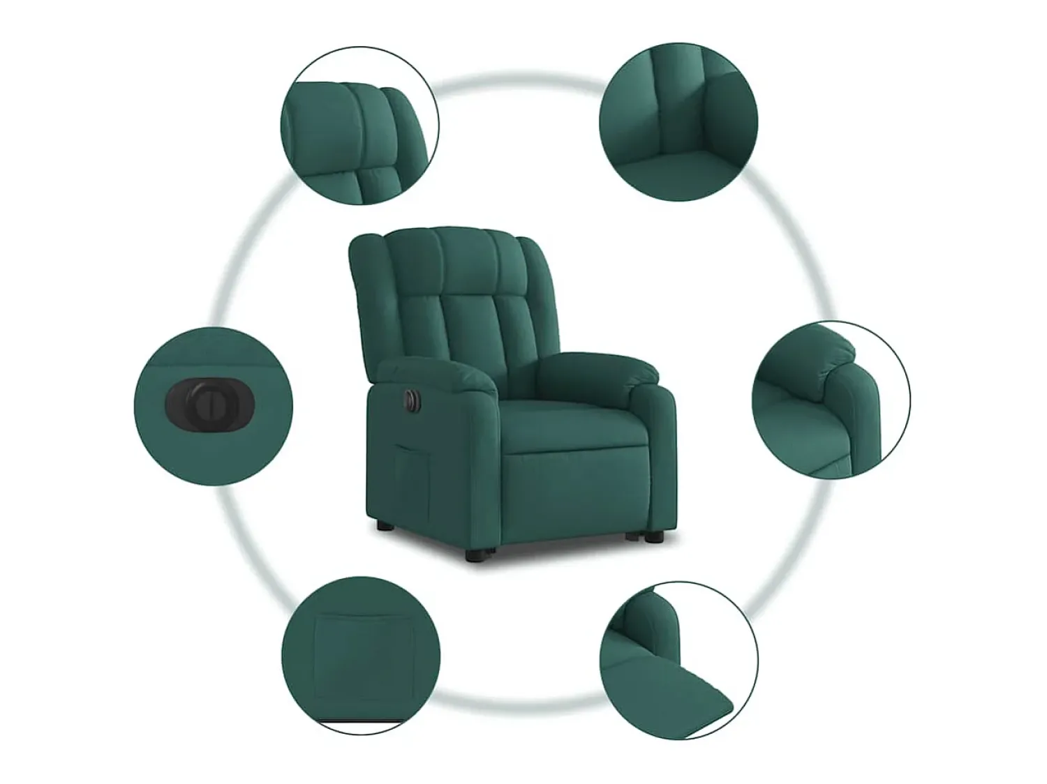 Sale vidaxl Poltrona elétrica reclinável/elevatória tecido -escuro Verde