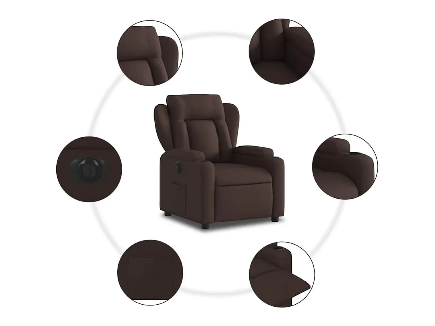 Poltrona* Poltrona elétrica reclinável tecido -escuro SHL176241 Castanho