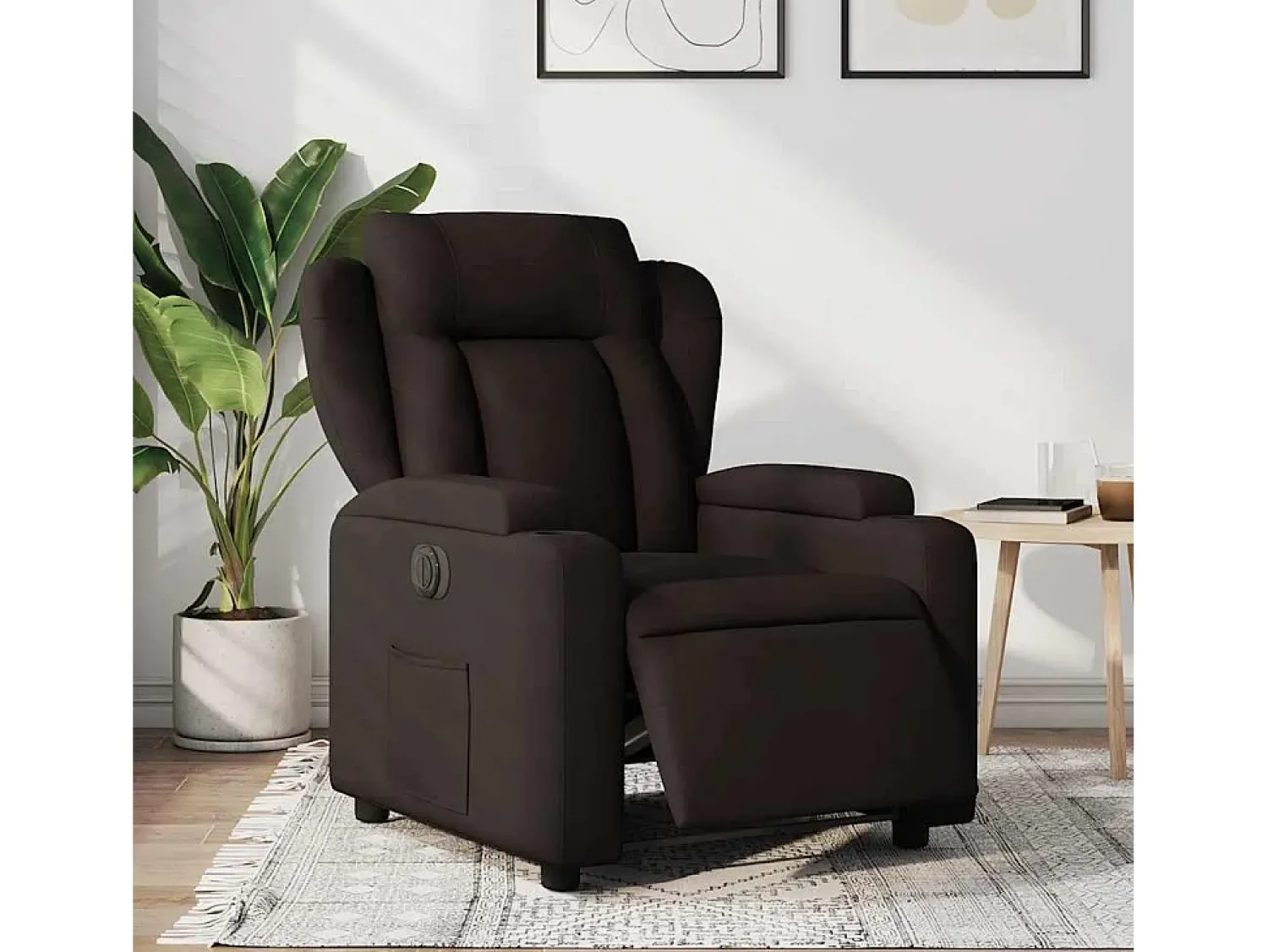 Poltrona* Poltrona elétrica reclinável tecido -escuro SHL176241 Castanho
