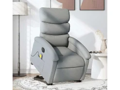 Hot Poltrona elétrica reclinável massagens tecido -claro SHL122523 Cinzento