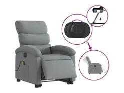 Hot Poltrona elétrica reclinável massagens tecido -claro SHL122523 Cinzento
