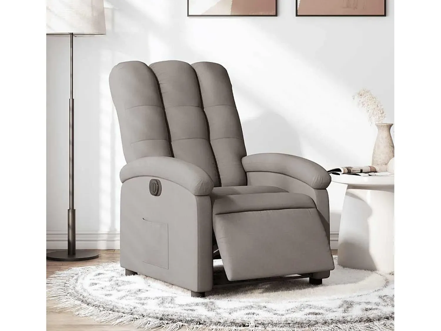 Poltrona* Poltrona elétrica reclinável tecido cinzento-acastanhado SHL535074 Taupe