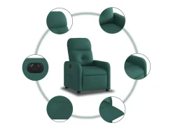 Poltrona| Poltrona elétrica reclinável tecido verde-escuro SHL449375 Verde pinho