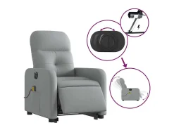 Poltrona| Poltrona elétrica reclinável massagens tecido -claro SHL371039 Cinzento