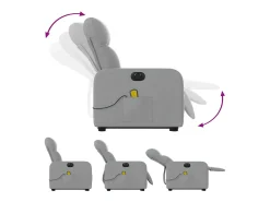Poltrona| Poltrona elétrica reclinável massagens tecido -claro SHL371039 Cinzento