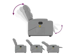Poltrona| Poltrona elétrica reclinável massagens tecido -claro SHL451235 Cinzento