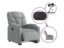 Poltrona| Poltrona elétrica reclinável massagens tecido -claro SHL451235 Cinzento